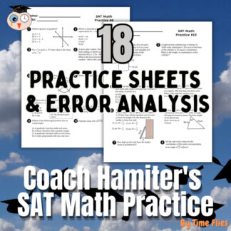 SAT Math Review Practice Sheets 1–18 Bundle | Algebra Geometry Data Test Prep