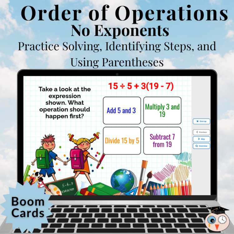 Order of Operations Boom Cards - No Exponents