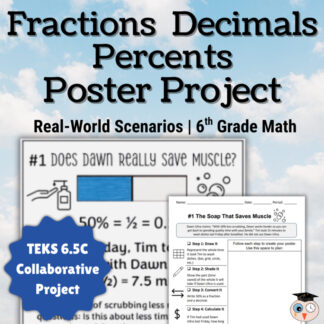Fractions, Decimals, and Percentages Poster Project | 6th Grade Math TEKS 6.5C