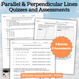 Parallel & Perpendicular Lines – Quizzes and Assessments | Editable & PDF