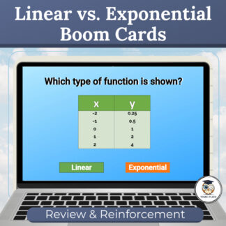 Linear vs Exponential Functions Review & Reinforcement Boom Cards