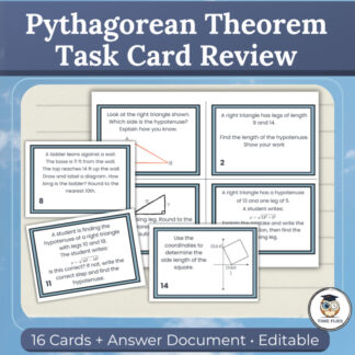 Pythagorean Theorem Task Card Review | Includes Converse and Error Analysis