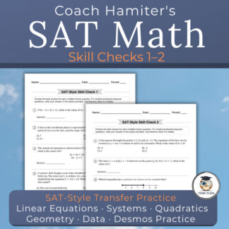 SAT Math Prep Practice | Skill Checks 1–2 | Algebra, Data & Geometry Review