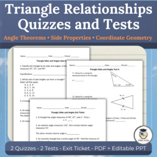 Triangle Angle Theorems & Side Relationships Geometry Tests & Quizzes