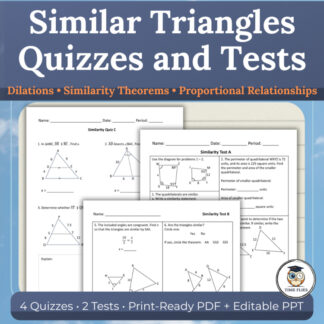 Similar Triangles Tests & Quizzes | Dilations, SSS, SAS & AA Similarity