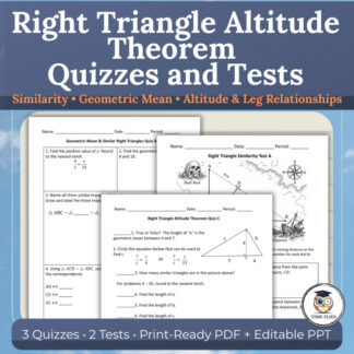 Right Triangle Altitude Theorem Quizzes & Tests | Similarity & Geometric Mean