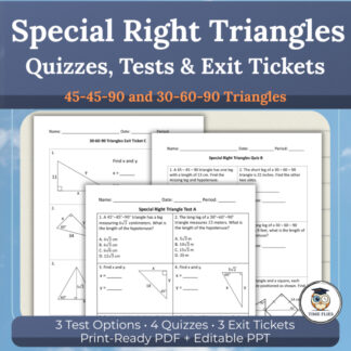 Special Right Triangles Tests & Quizzes | 45-45-90 & 30-60-90 Assessments