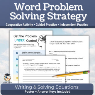 Word Problem Solving Strategies | Writing and Solving Equations Activity