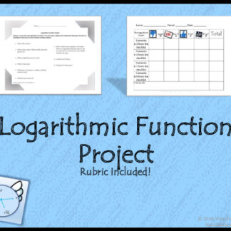 Logarithmic Function Project | 3 Logarithm Research Choices + Rubric Included