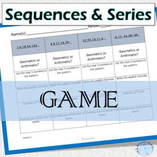 Arithmetic and Geometric Sequences and Series Game