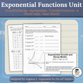Exponential Functions Unit | Growth, Decay, Asymptotes & Transformations