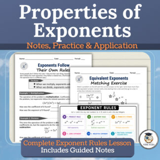 Properties of Exponents Notes & Practice | Exponent Rules Worksheets