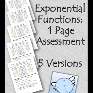 Exponential Functions Assessment - 5 Versions