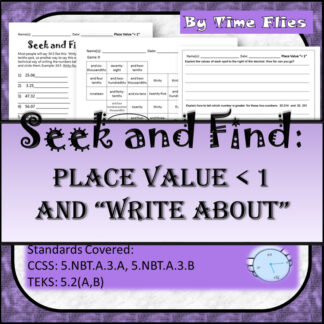 Place Value to the Thousandths Activity
