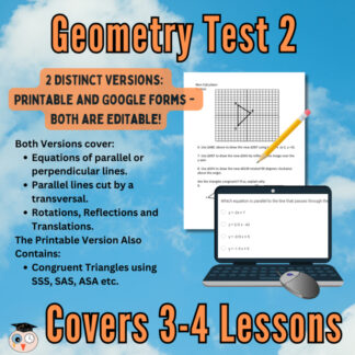 Geometry Test - Parallel Perpendicular Transformations Congruent Triangles
