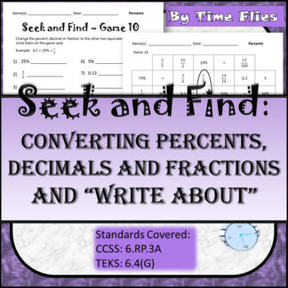 Converting a Percent Decimal and Fraction Activity