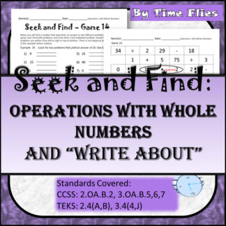 Operations With Whole Numbers Activity