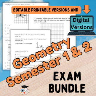 Geometry Semester Test Bundle