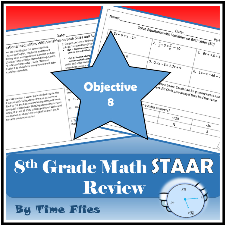 8th Grade Math STAAR Review | Mix of Equations and Geometric Concepts