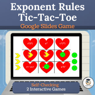 Laws of Exponents Practice Game | 2 Tic-Tac-Toe Google Slides Activities