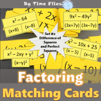 Factoring Matching Cards Set #2