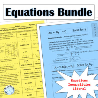 Solving Equations and Inequalties Bundle