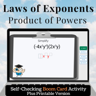 Exponents: Product of Powers Activity | Boom Cards + Printable Version