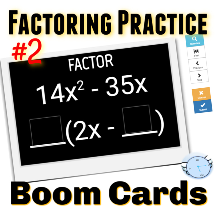 GCF Factoring Boom Cards | Factor Out the Greatest Common Factor | Algebra 1