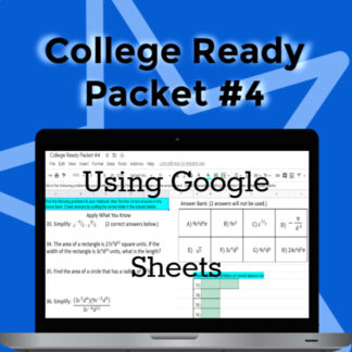 College Ready Roots, Radicals and Exponents Distance Learning