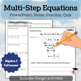 Solving Equations with Distributive Property and Variables on Boths Sides Lesson