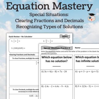 Equations with Fractions Decimals No Solution and Infinite Solutions