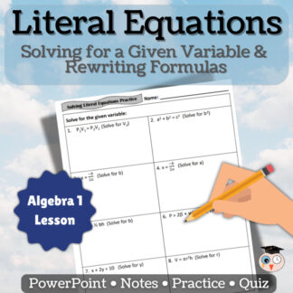 Literal Equations Lesson | Solve for a Given Variable (Rewriting Formulas)