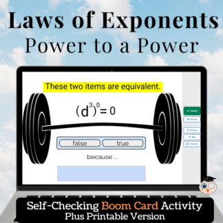 Exponents: Power to a Power Activity | Boom Cards + Printable Version