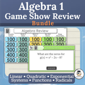 Algebra 1 EOC STAAR Review Games | Quadratic, Linear & Exponential | Bundle