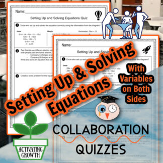Setting Up and Solving Equations Variables on Both Sides | Small Group Math Quiz