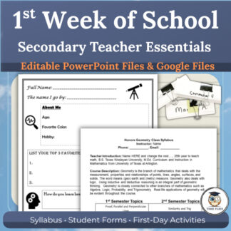 First Week of School Activities & Editable Syllabus for Secondary Teachers
