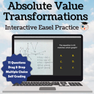 Absolute Value Graph Transformations | Self-Grading Easel Activity
